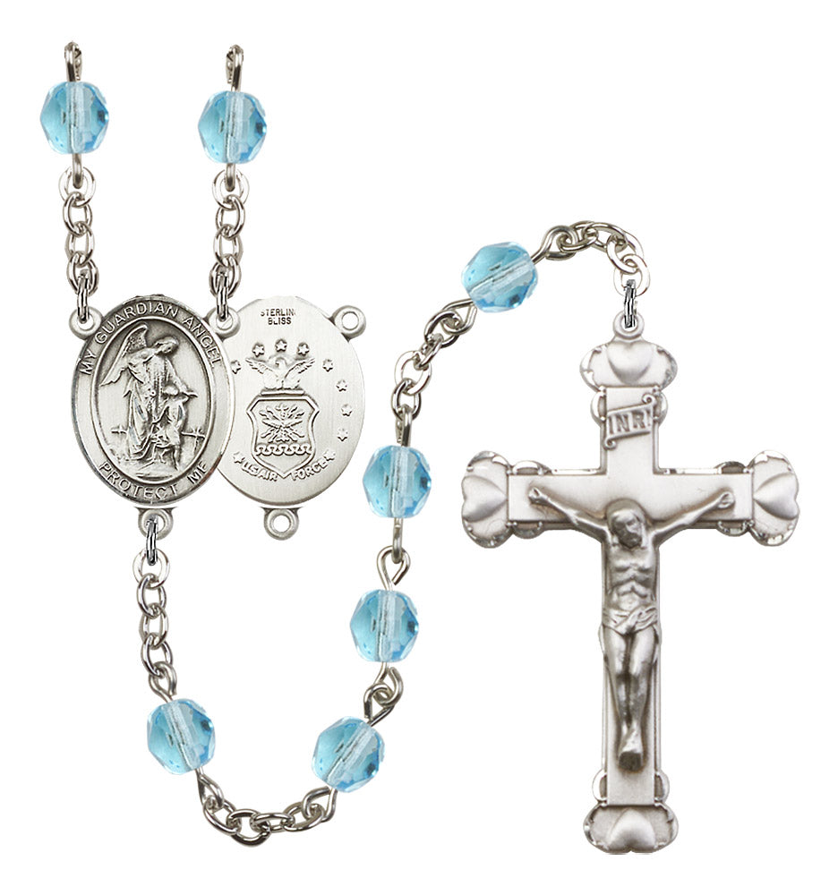 Guardian Angel Air Force Birthstone Rosary for Women