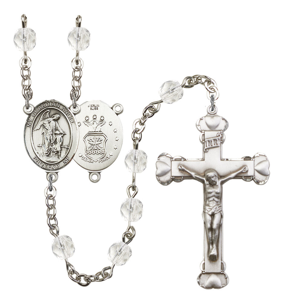 Guardian Angel Air Force Birthstone Rosary for Women