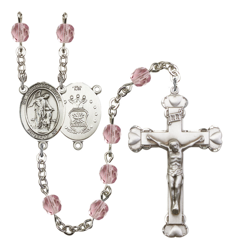 Guardian Angel Air Force Birthstone Rosary for Women