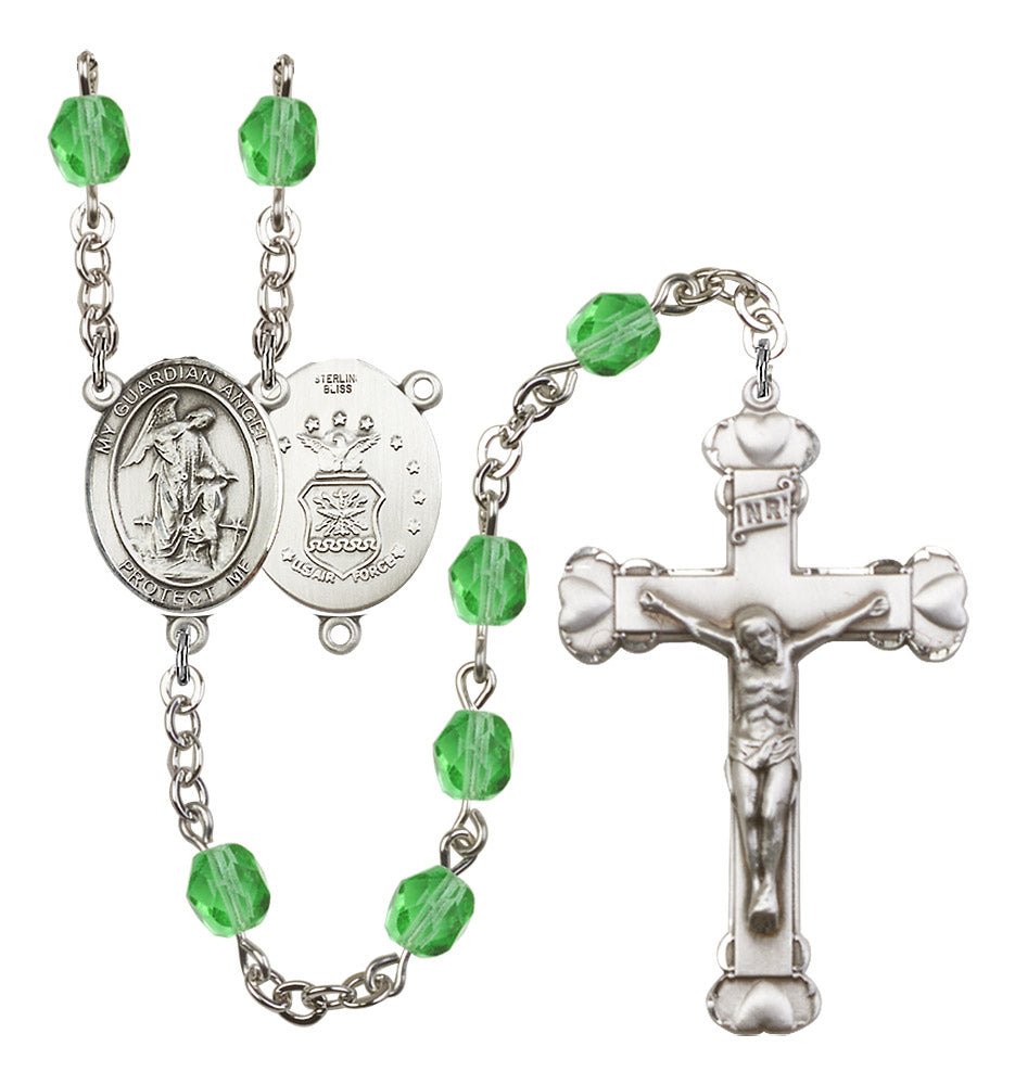 Guardian Angel Air Force Birthstone Rosary for Women