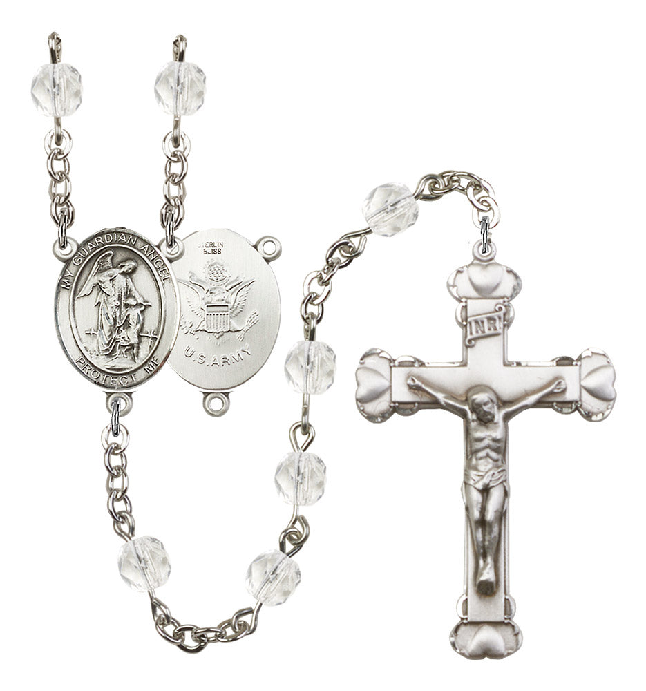 Guardian Angel Army Birthstone Rosary for Women