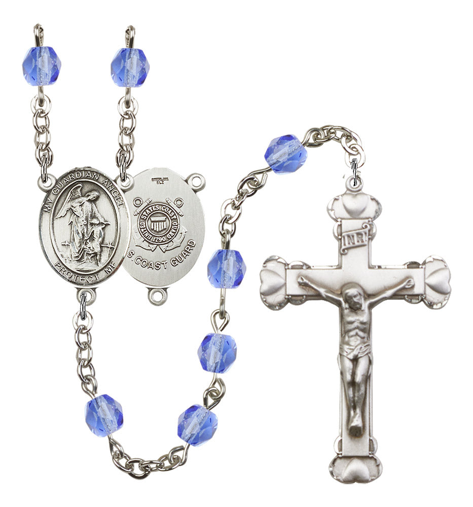 Guardian Angel Coast Guard Birthstone Rosary for Women