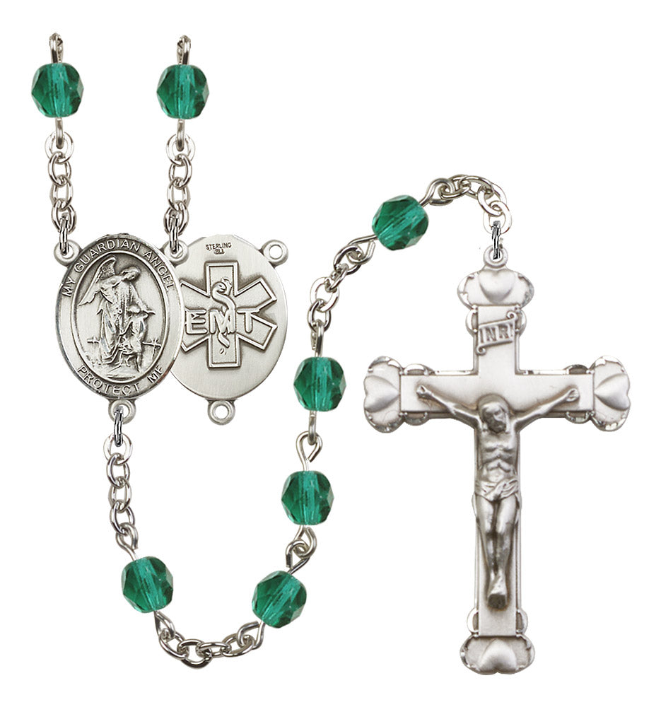 Guardian Angel EMT Birthstone Rosary for Women