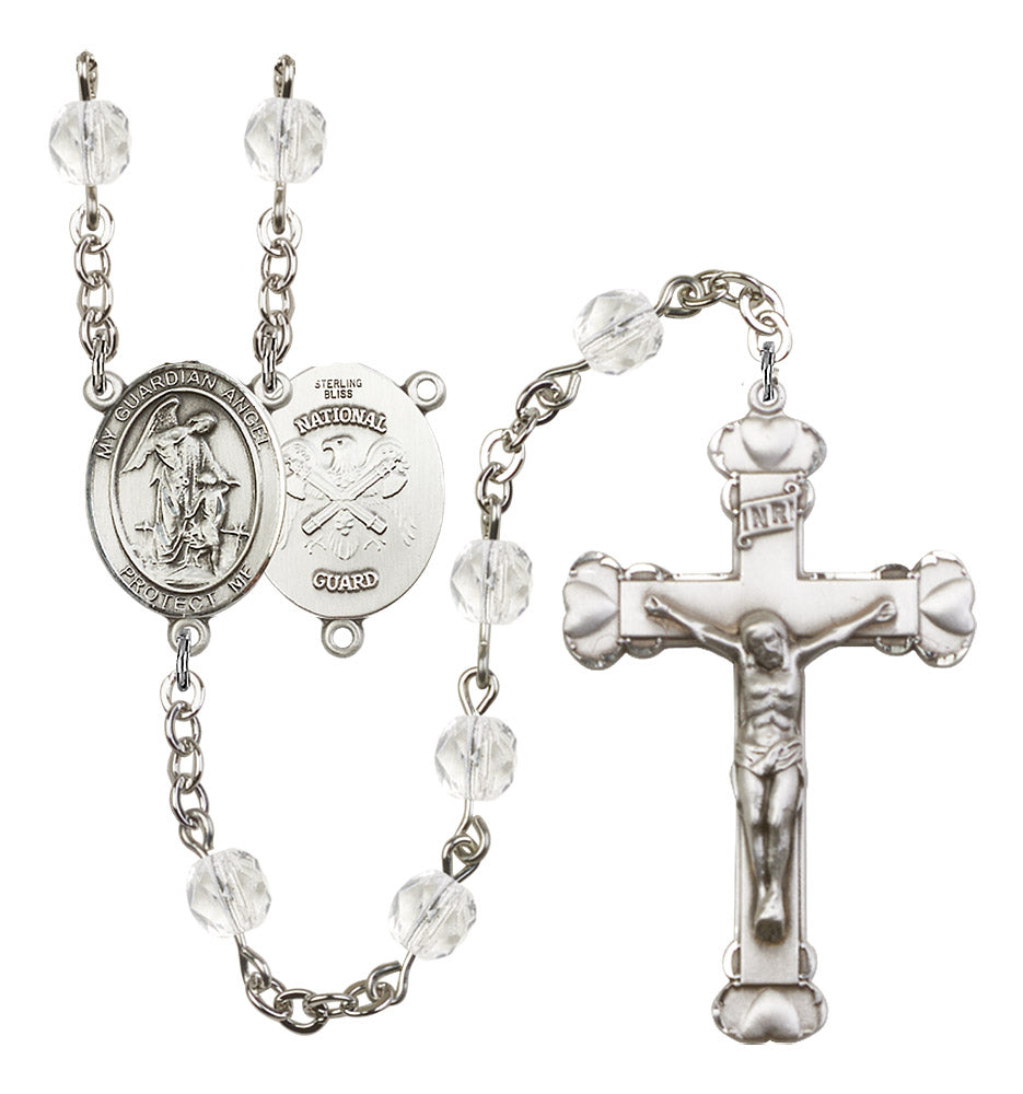 Guardian Angel National Guard Birthstone Rosary for Women