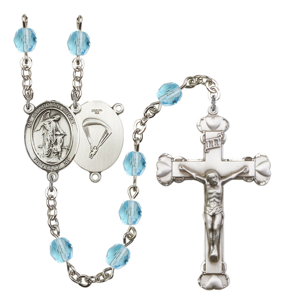 Guardian Angel Paratrooper Birthstone Rosary for Women