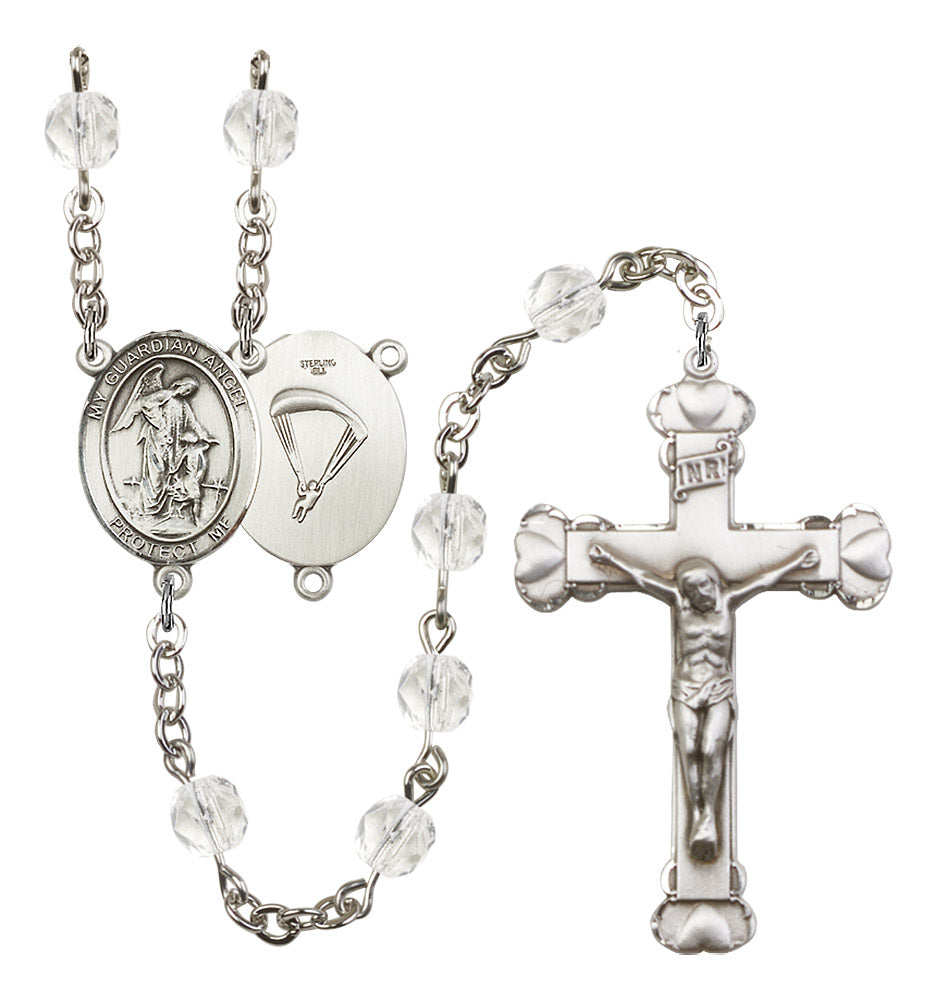 Guardian Angel Paratrooper Birthstone Rosary for Women