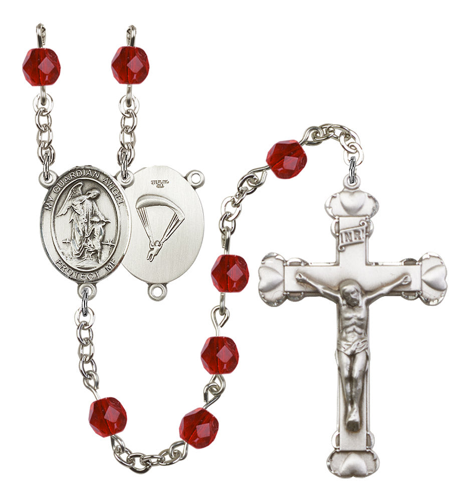 Guardian Angel Paratrooper Birthstone Rosary for Women