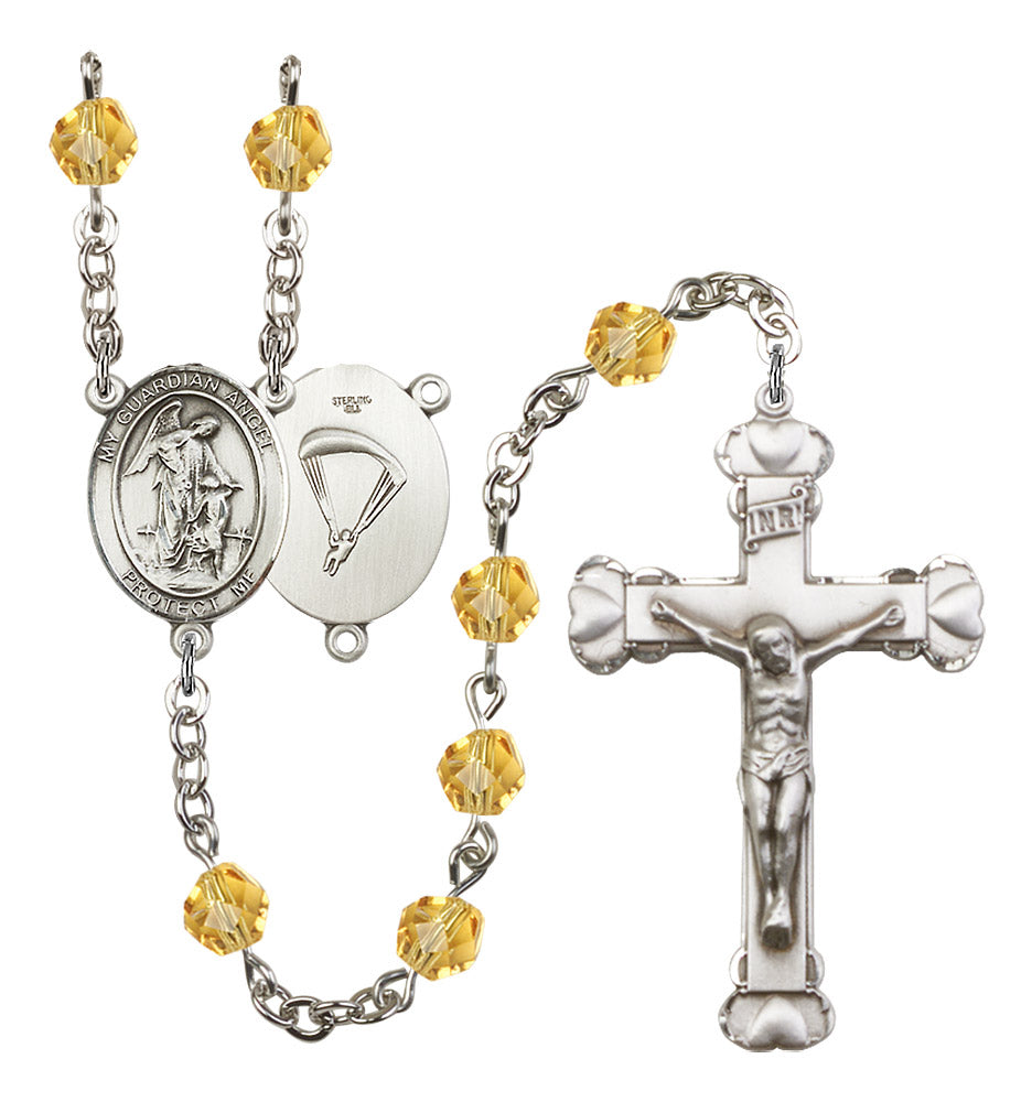 Guardian Angel Paratrooper Birthstone Rosary for Women