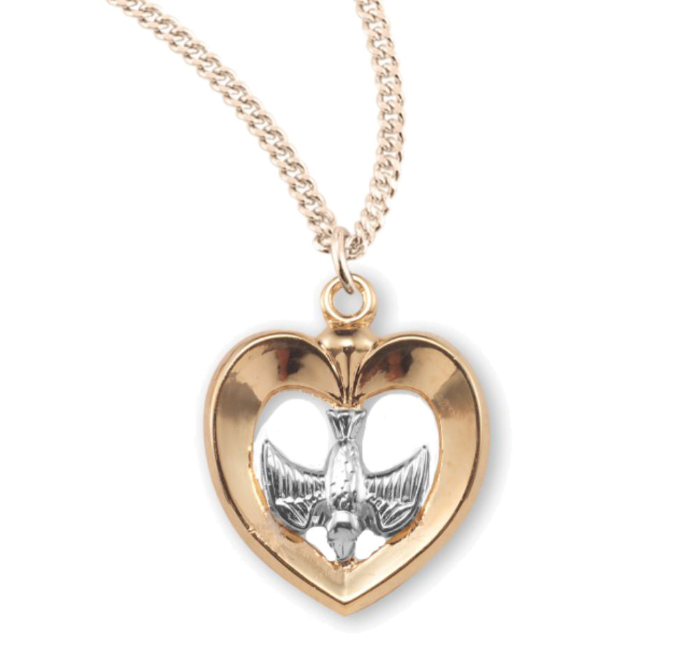 Heart and Dove Open Cut Necklace for Women