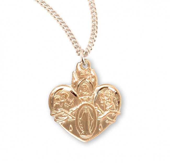 Heart Shaped Four-Way Pendant for Women