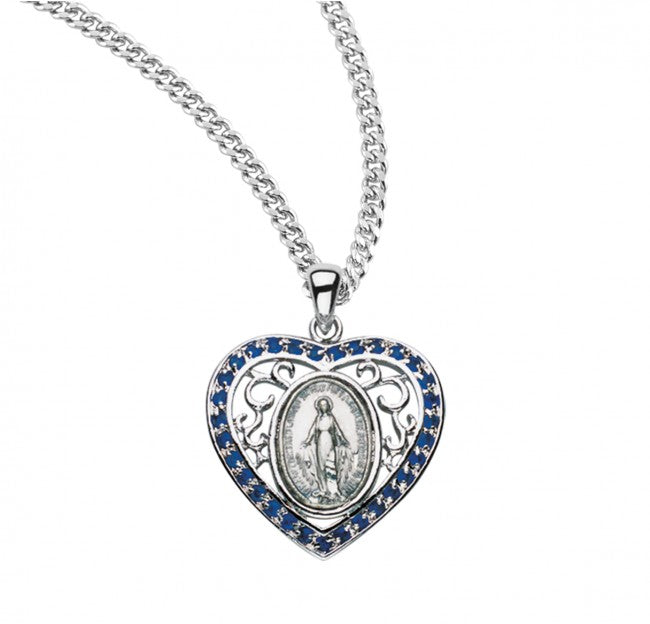 Heart and Swirls Miraculous Medal for Women