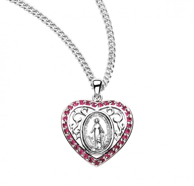 Heart and Swirls Miraculous Medal for Women