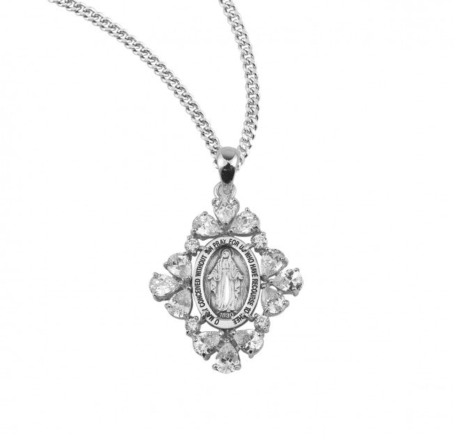 Marquise Miraculous Medal Necklace for Women