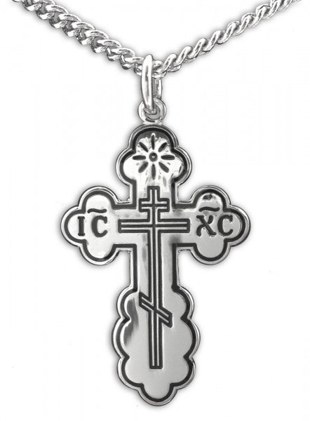 Saint Olga Orthodox Sterling Silver Cross Pendant - 2 sizes for Women