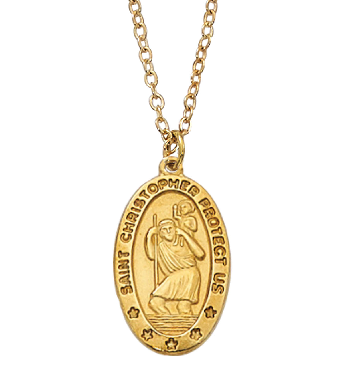 Oval Saint Christopher Goldtone Medal for Women