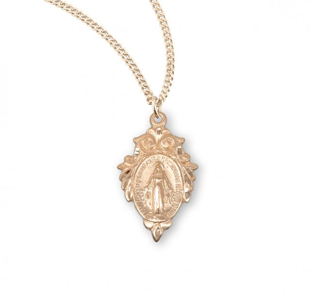 Pointed Tip Fleur de Lis Miraculous Medal for Women