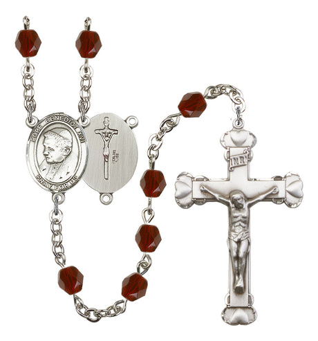 Pope Emeritace Benedict XVI Birthstone Rosary for Women