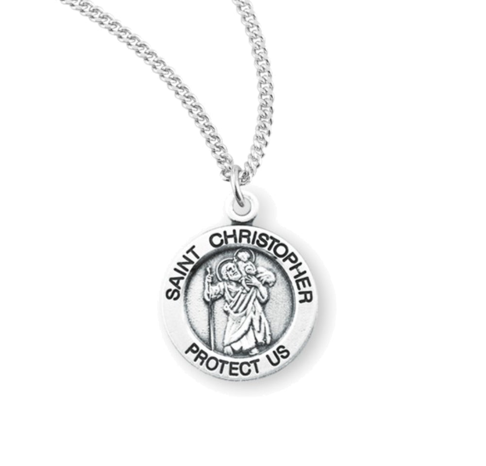Round Saint Christopher Necklace for Women