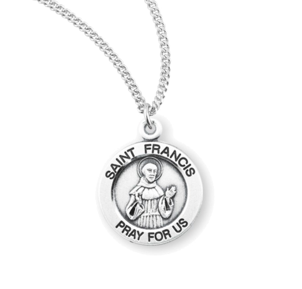 Round Saint Francis of Assisi Necklace for Women
