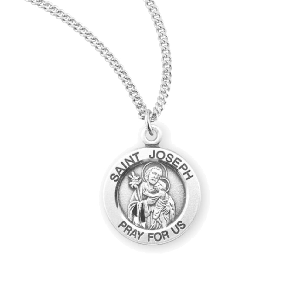 Round Saint Joseph Necklace for Women
