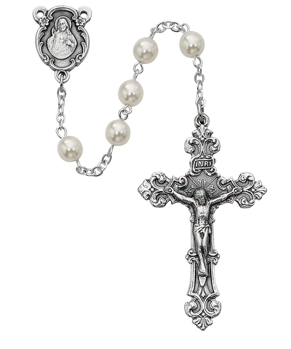 Sacred Heart Pearlized Rosary for Women