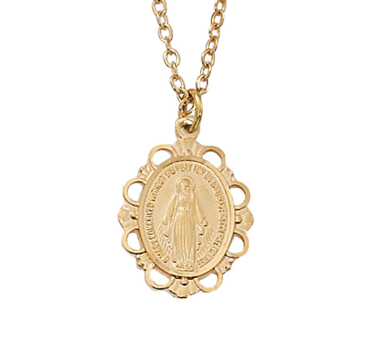 Scallop Edge Miraculous Medal Four Options for Women