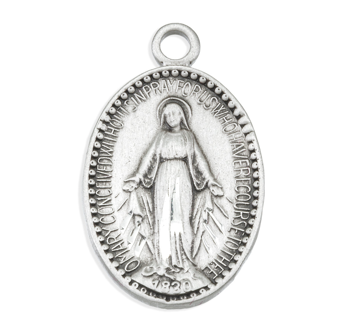 Small Beaded Border Miraculous Medal for Women