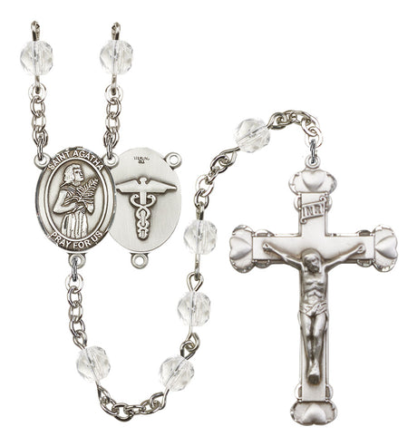 St. Agatha Nurse Birthstone Rosary for Women