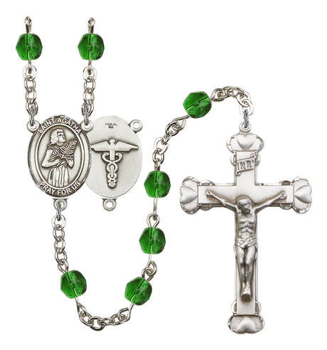 St. Agatha Nurse Birthstone Rosary for Women