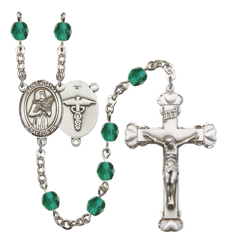 St. Agatha Nurse Birthstone Rosary for Women