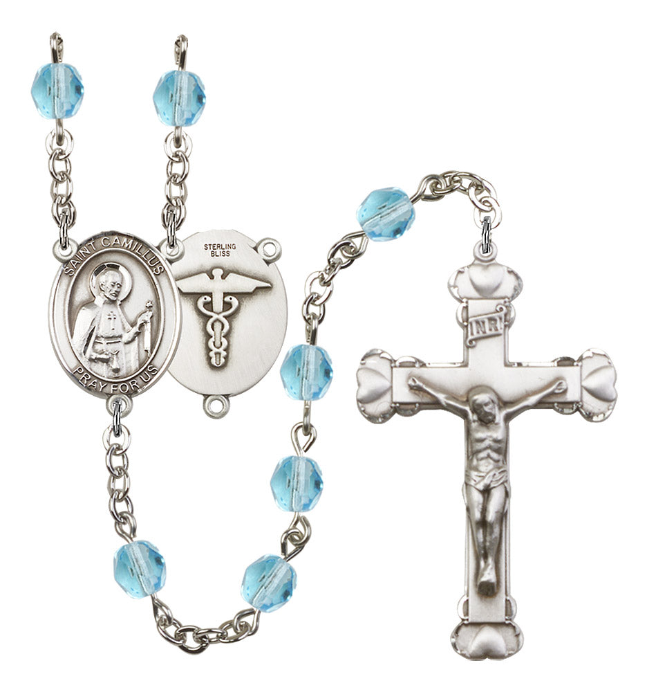 St. Camillus of Lellis Nurse Birthstone Rosary for Women
