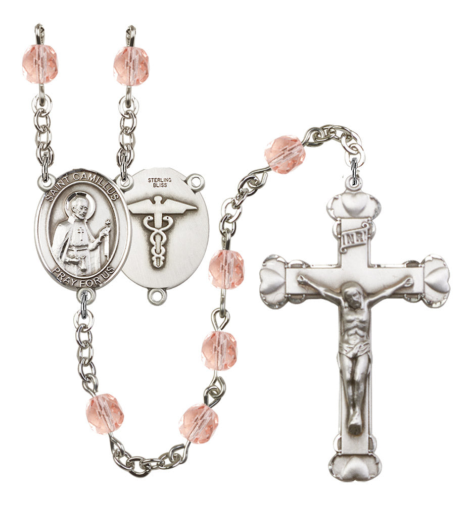 St. Camillus of Lellis Nurse Birthstone Rosary for Women