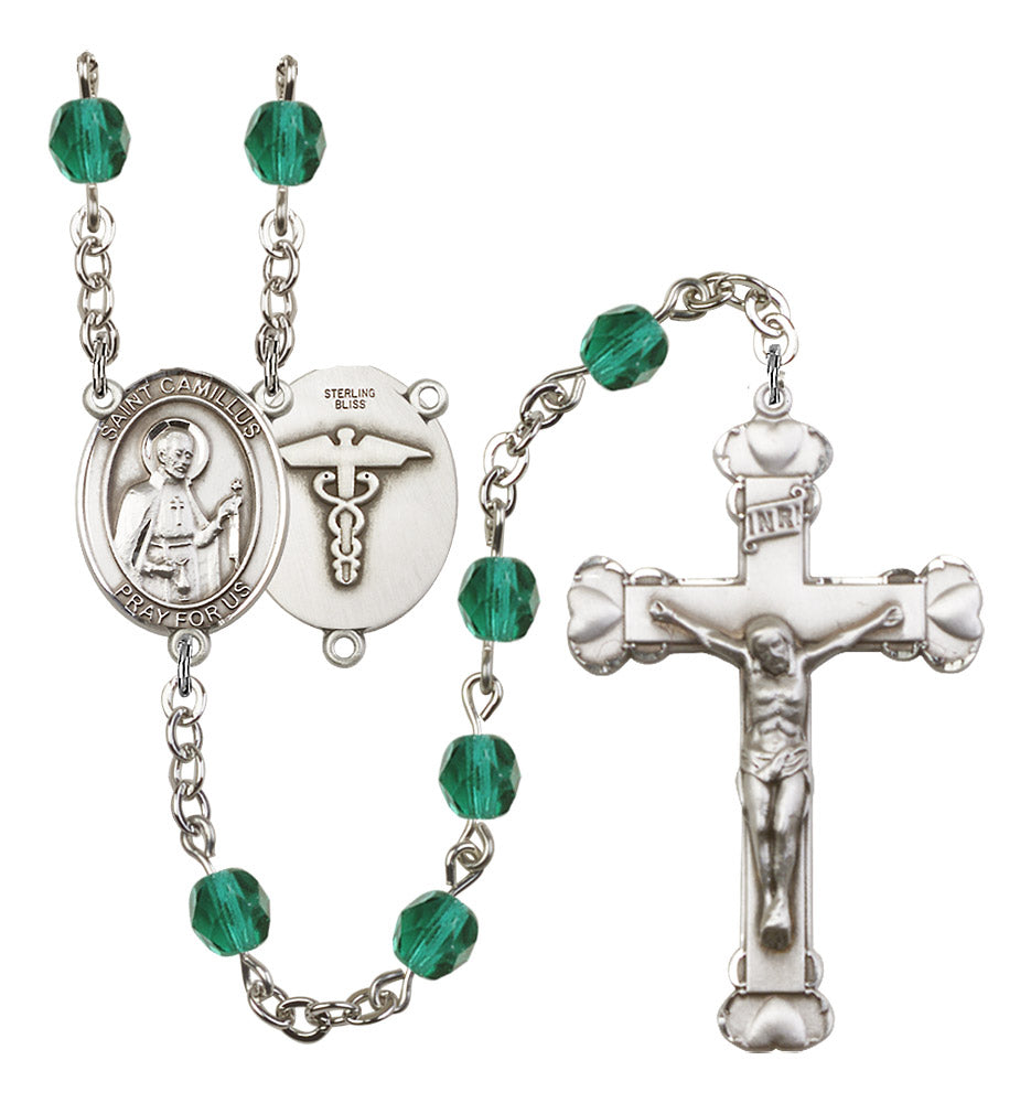 St. Camillus of Lellis Nurse Birthstone Rosary for Women