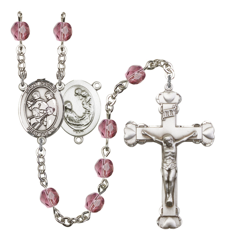 St. Cecilia Marching Band Birthstone Rosary for Women