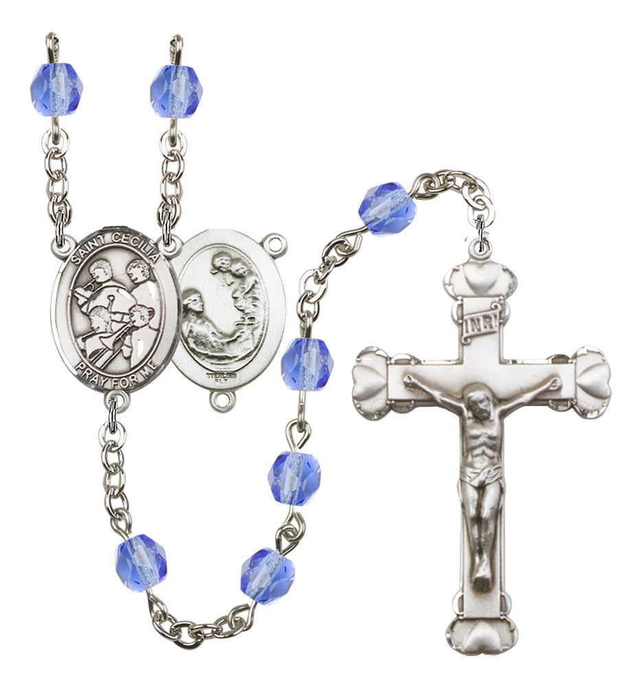 St. Cecilia Marching Band Birthstone Rosary for Women