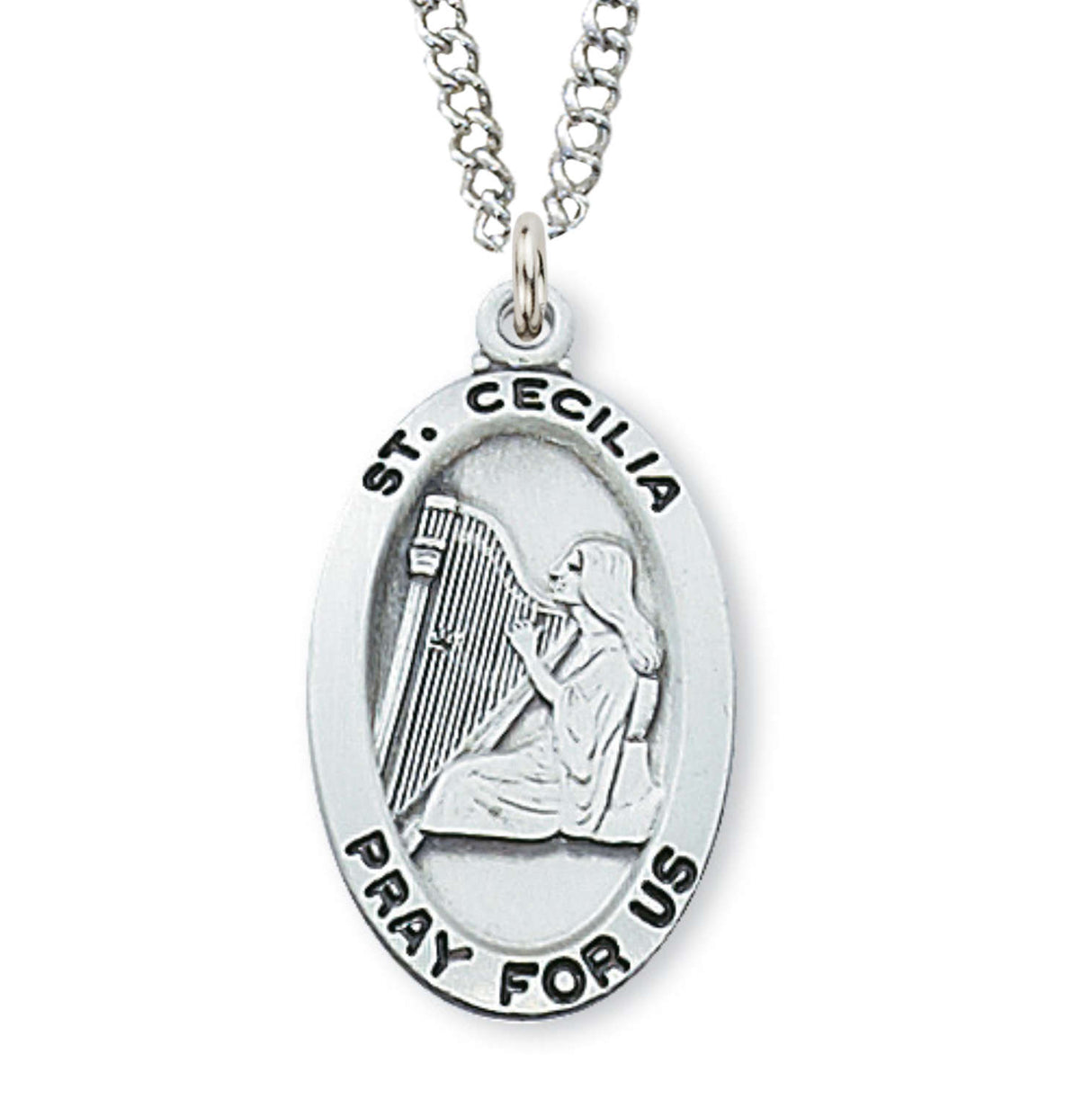 St. Cecilia Medal Sterling Silver for Women