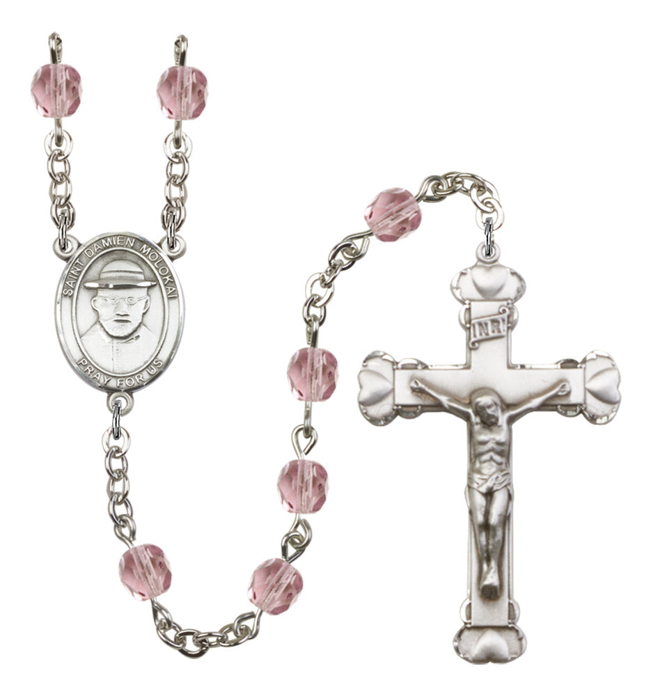 St. Damien of Molokai Birthstone Rosary for Women