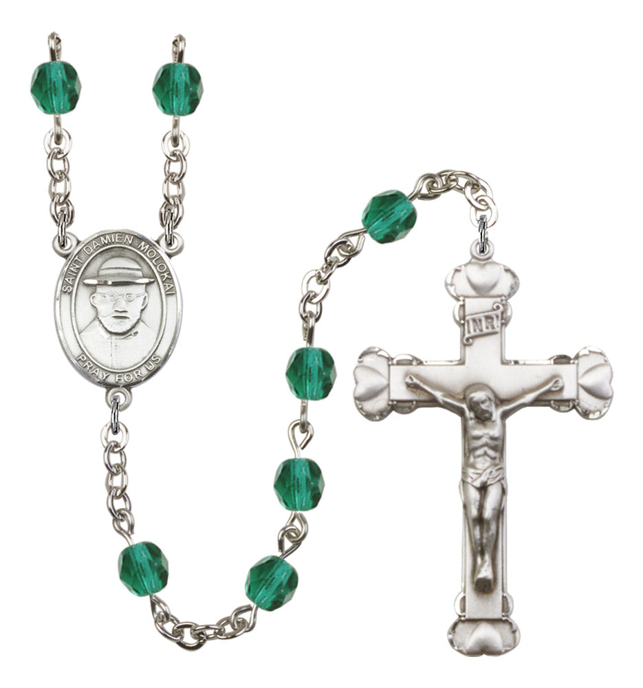 St. Damien of Molokai Birthstone Rosary for Women