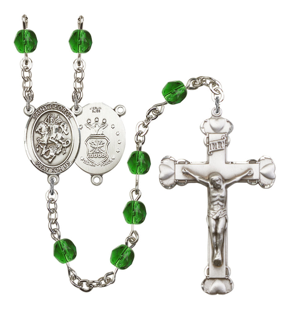 St. George Air Force Birthstone Rosary for Women