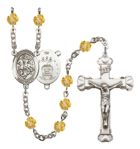 St. George Air Force Birthstone Rosary for Women