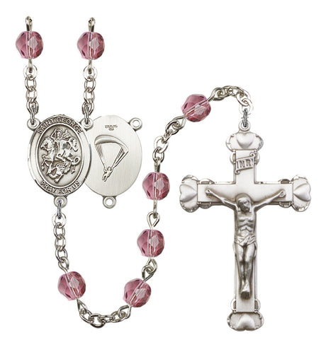 St. George Paratrooper Birthstone Rosary for Women
