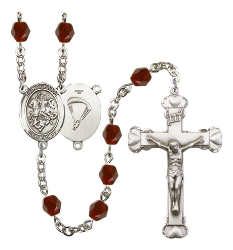 St. George Paratrooper Birthstone Rosary for Women