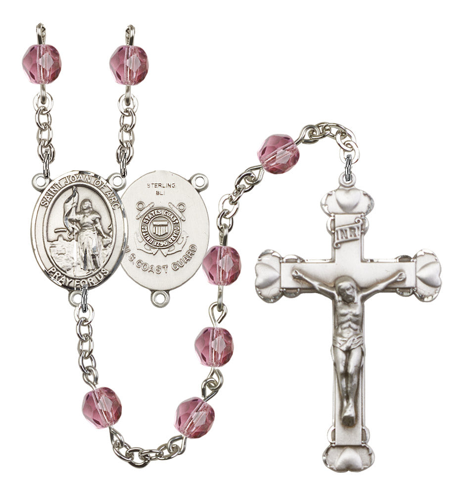 St. Joan of Arc Coast Guard Birthstone Rosary for Women