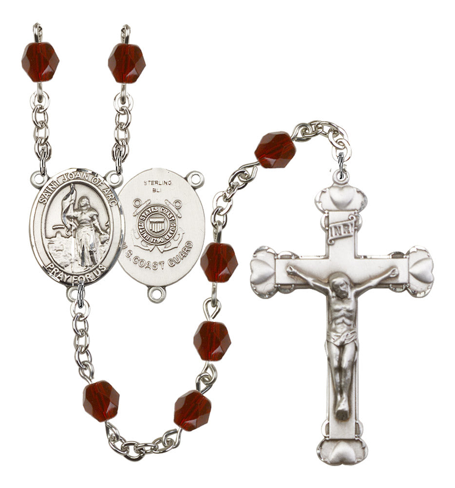 St. Joan of Arc Coast Guard Birthstone Rosary for Women