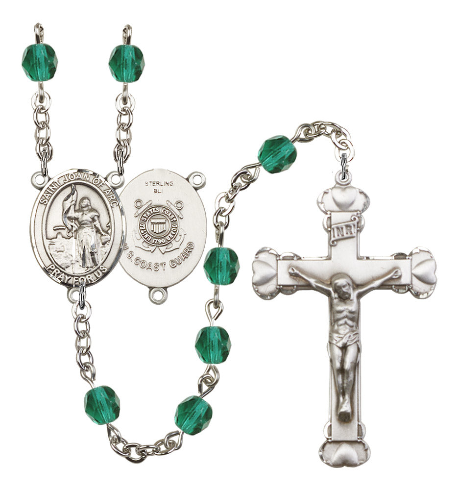 St. Joan of Arc Coast Guard Birthstone Rosary for Women