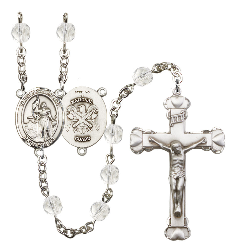 St. Joan of Arc National Guard Birthstone Rosary for Women