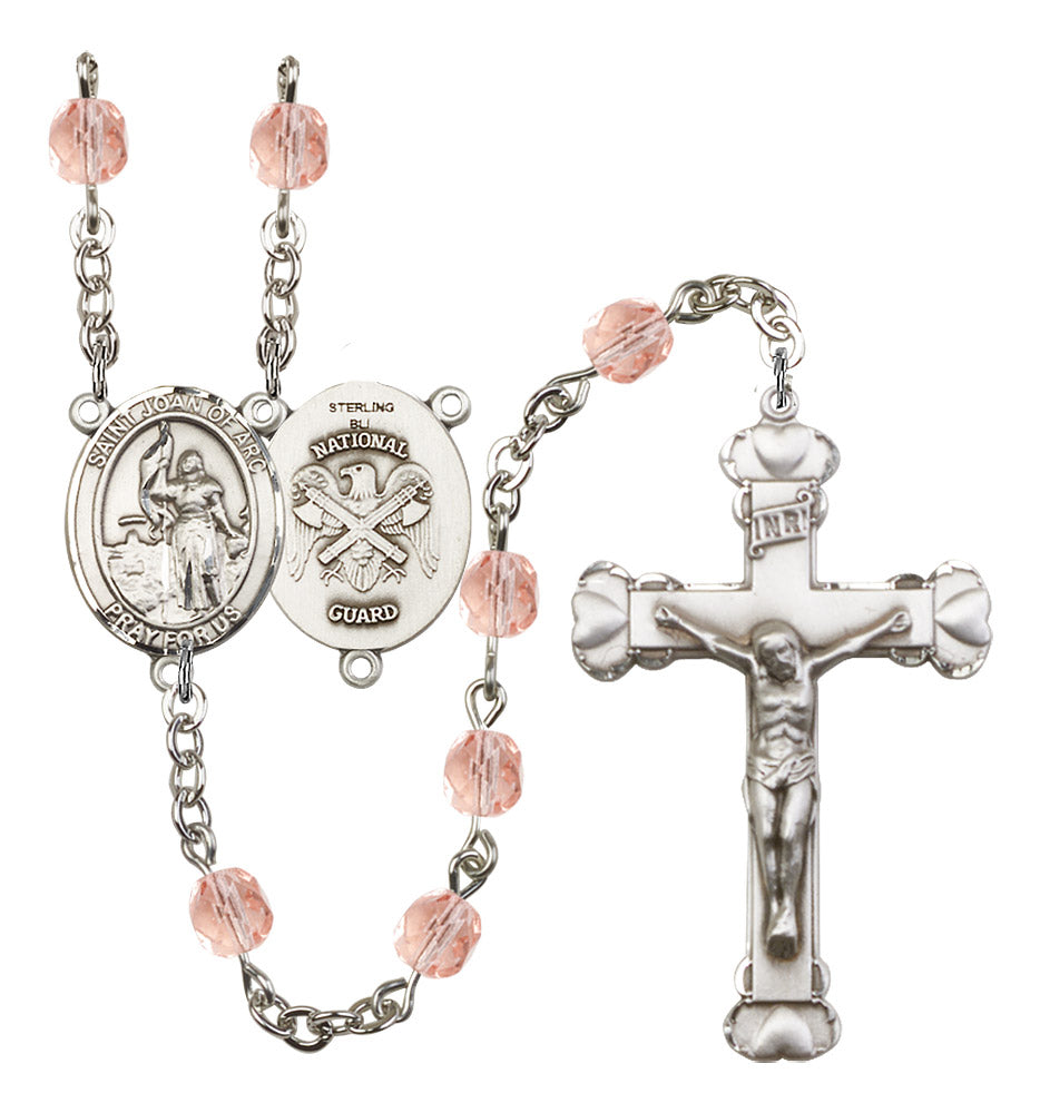 St. Joan of Arc National Guard Birthstone Rosary for Women