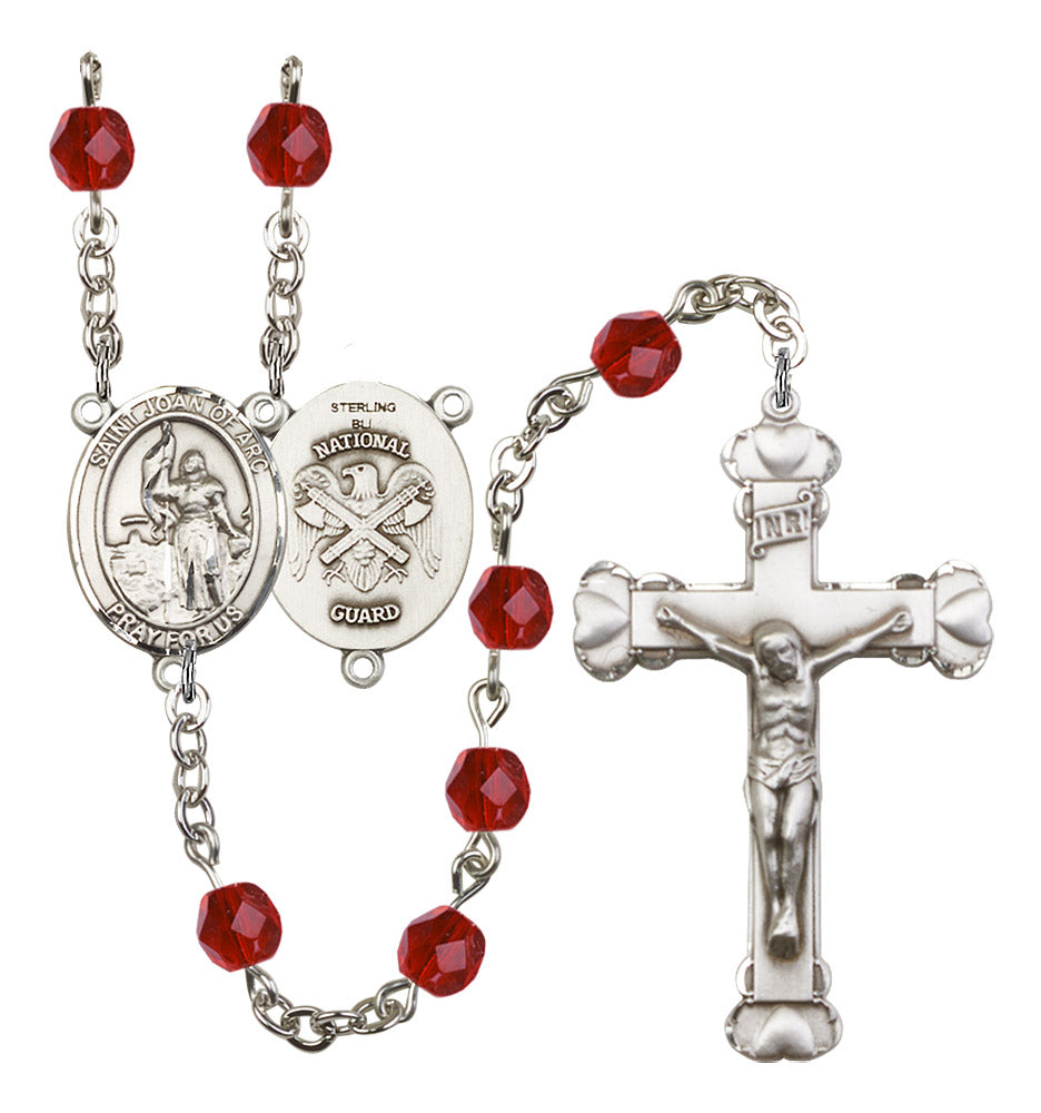 St. Joan of Arc National Guard Birthstone Rosary for Women