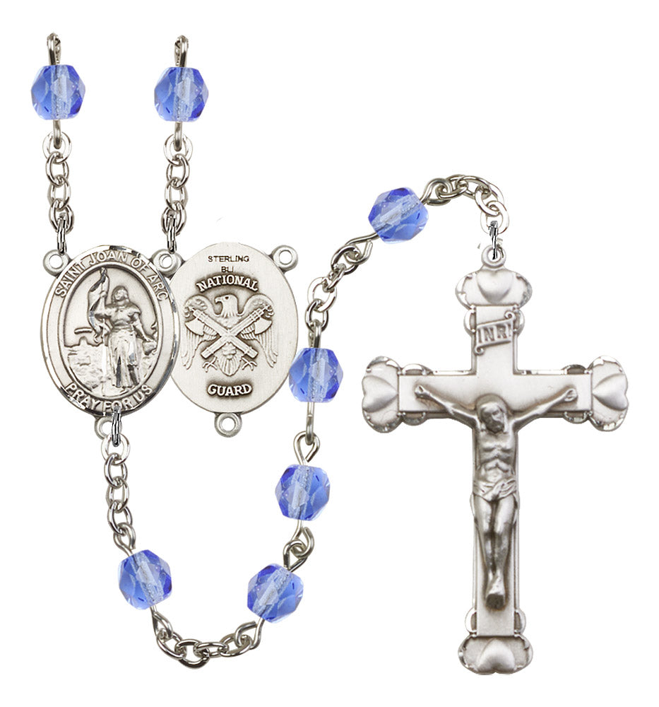 St. Joan of Arc National Guard Birthstone Rosary for Women