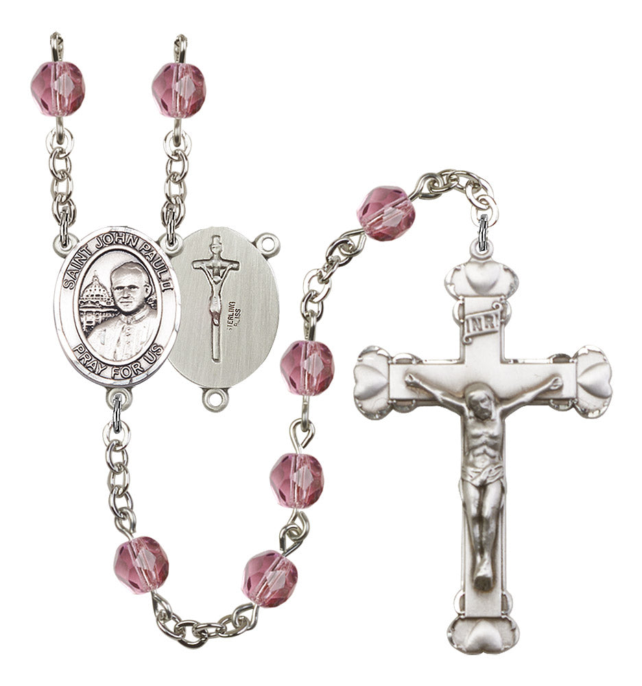 St. John Paul II Birthstone Rosary for Women